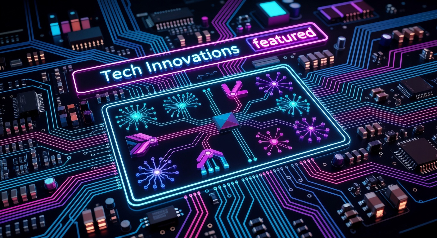 Neon circuit board representing Tech Innovations